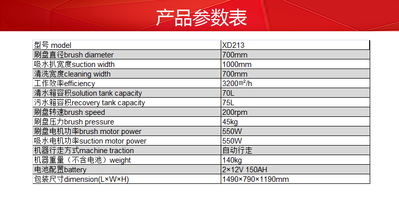 克力威雙刷盤洗地機全自動洗地機XD21328